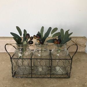 Rustic Farmhouse Wire Glass Jars